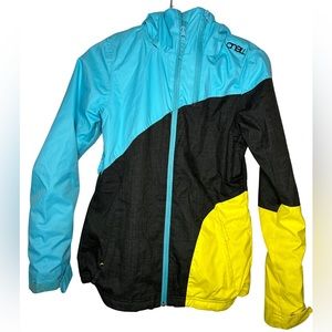 O’Neill Ski Snowboard Jacket Yellow Blue Size XS